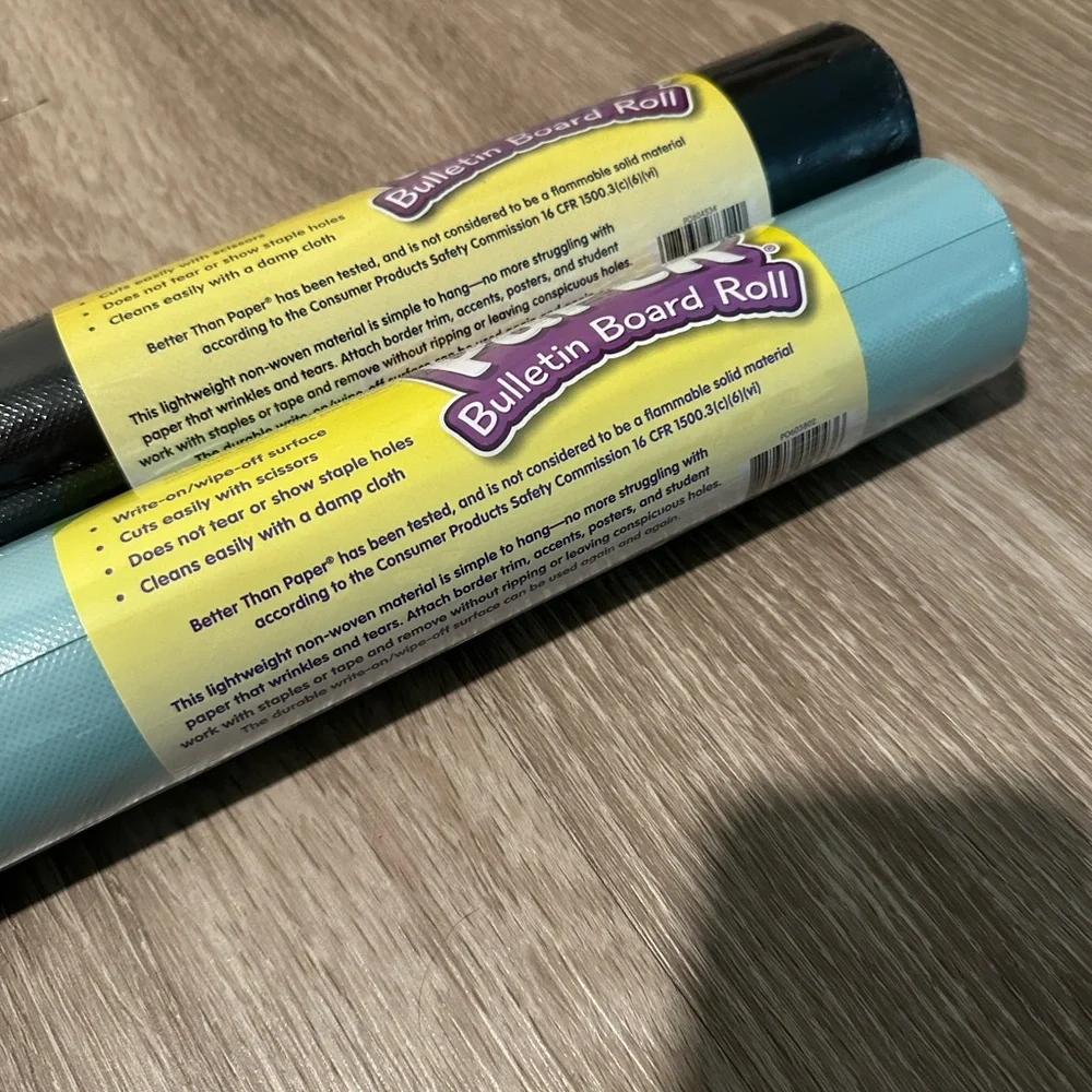 Better Than Paper Bulletin Board Rolls Black and Light Blue